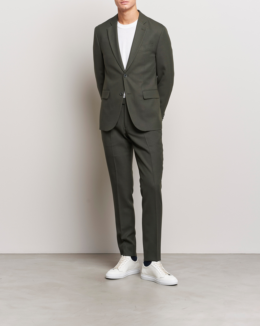 Herr | Byxor | J.Lindeberg | Grant Active Hopsack Pants Forest Green