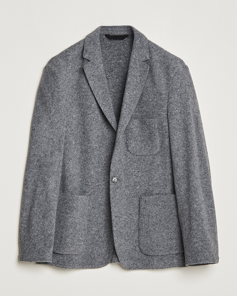 Herr | Kavajer | J.Lindeberg | Carlton Wool Cardigan Blazer Mid Grey Mel