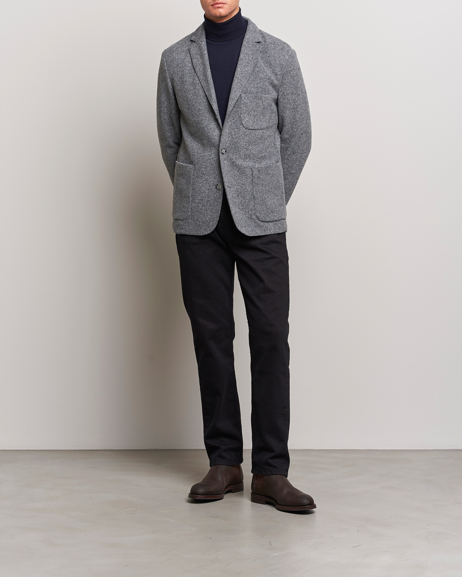 Herr | Kavajer | J.Lindeberg | Carlton Wool Cardigan Blazer Mid Grey Mel