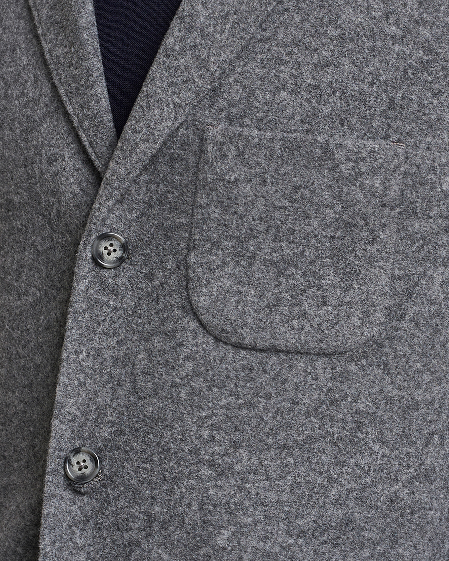 Herr | Kavajer | J.Lindeberg | Carlton Wool Cardigan Blazer Mid Grey Mel