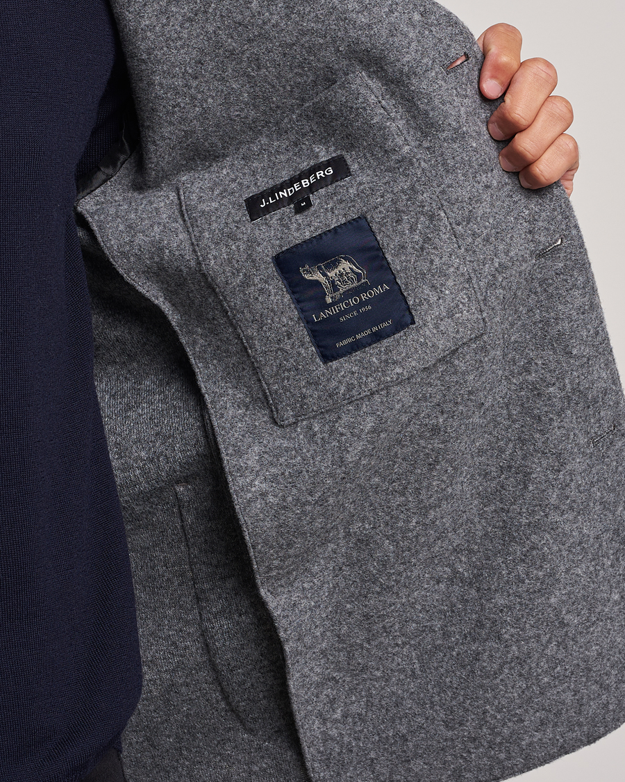 Herr | Kavajer | J.Lindeberg | Carlton Wool Cardigan Blazer Mid Grey Mel