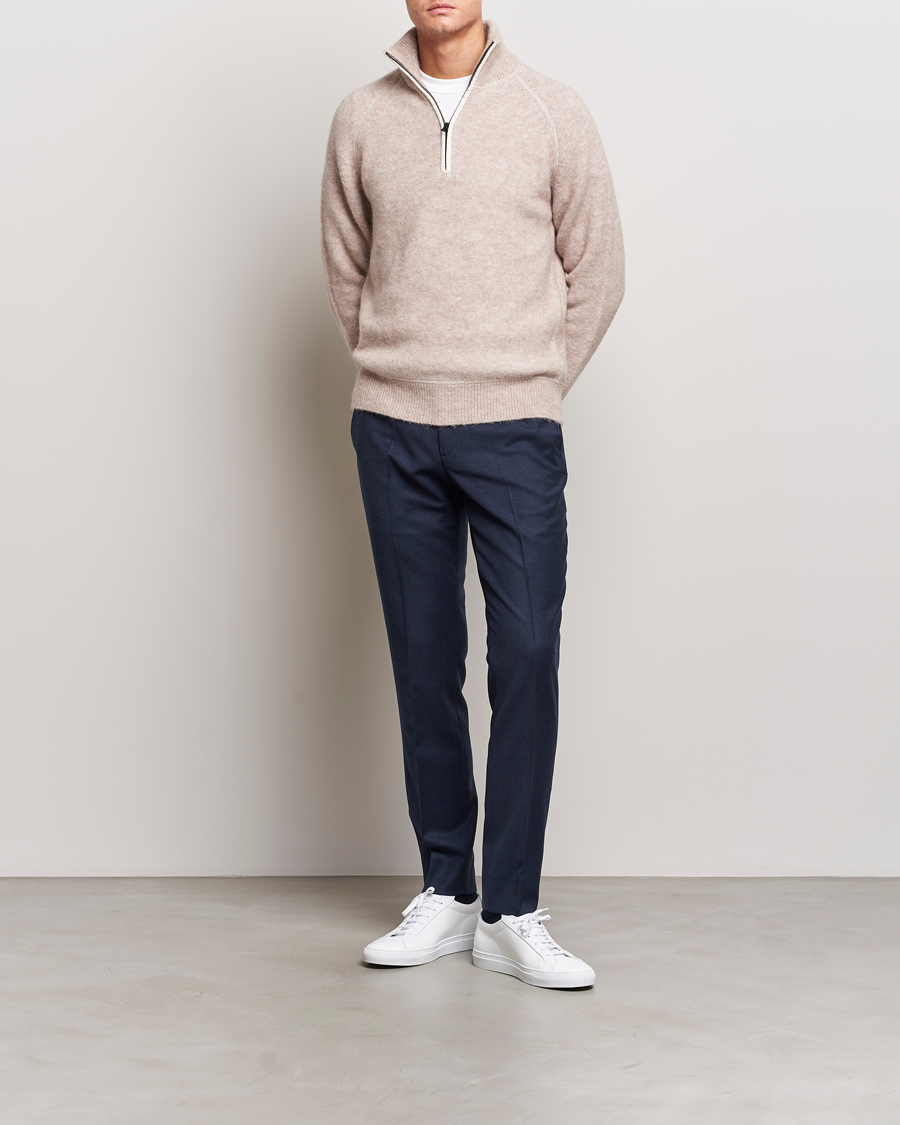 Herr | Byxor | J.Lindeberg | Grant Stretch Flannel Trousers Navy