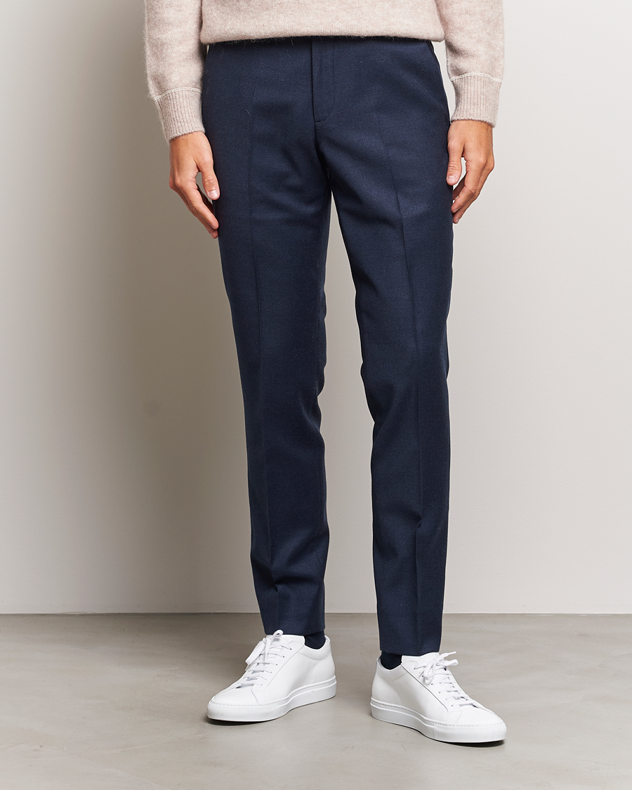 Herr | Byxor | J.Lindeberg | Grant Stretch Flannel Trousers Navy