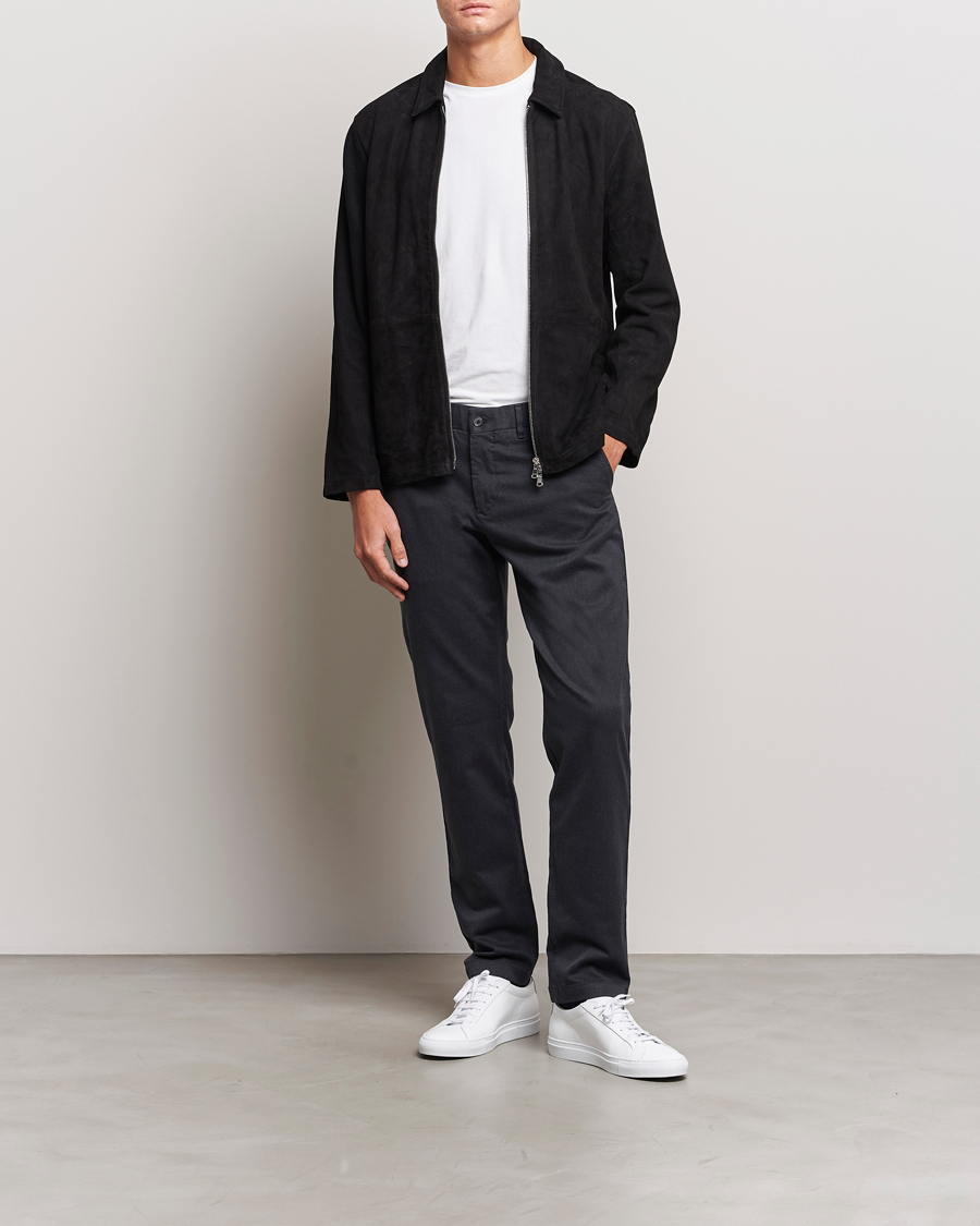 Herr | Byxor | J.Lindeberg | Chaze Flannel Twill Pants Dark Grey