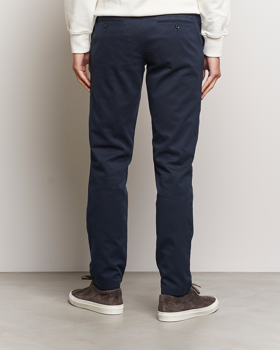 Herr | Byxor | J.Lindeberg | Chaze Flannel Twill Pants Navy