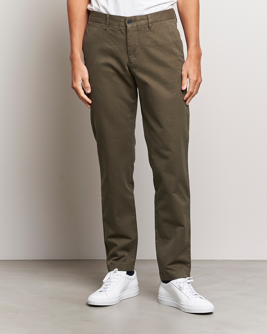 Herr |  | J.Lindeberg | Chaze Flannel Twill Pants Forest Green