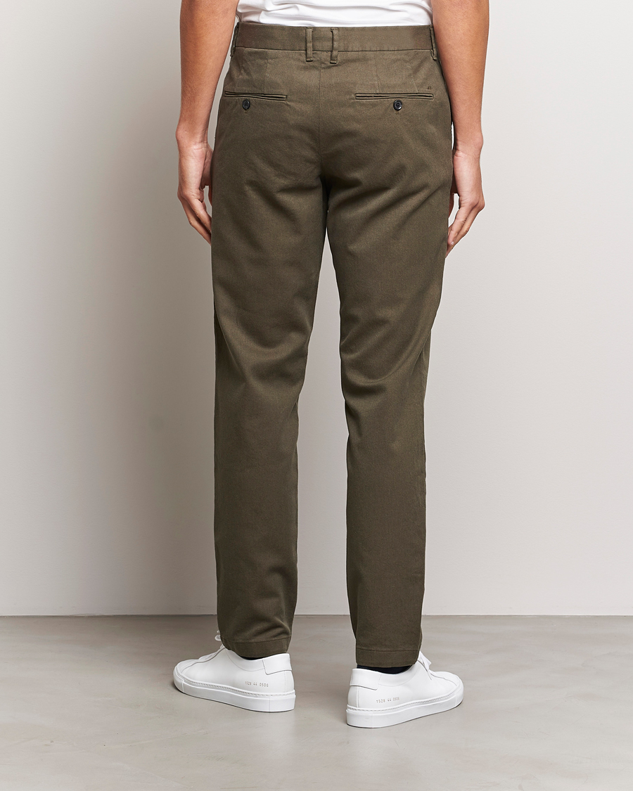 Herr | Byxor | J.Lindeberg | Chaze Flannel Twill Pants Forest Green