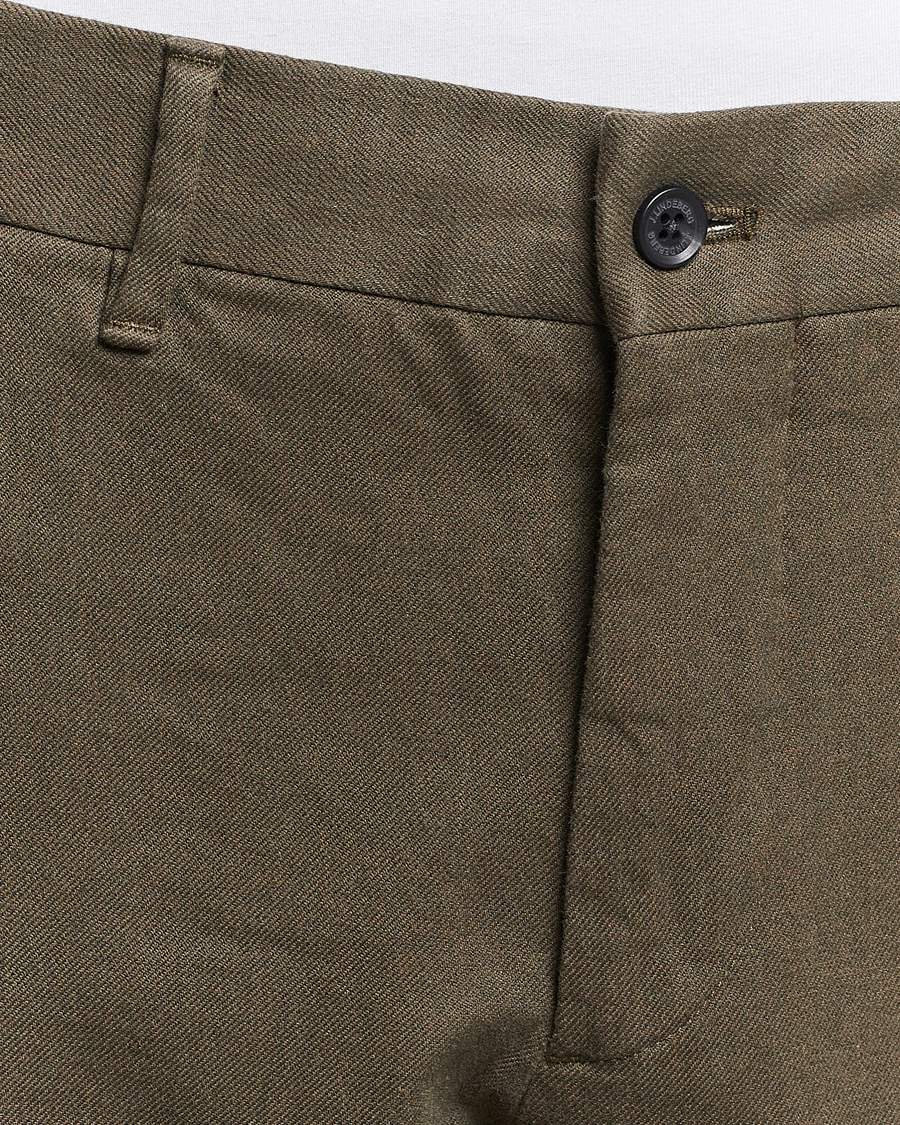 Herr | Byxor | J.Lindeberg | Chaze Flannel Twill Pants Forest Green