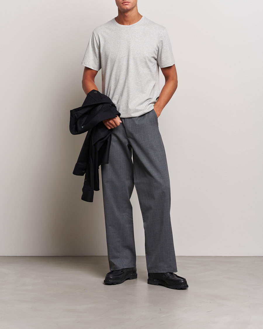 Herr | T-Shirts | J.Lindeberg | Sid Cotton Crew Neck Tee Light Grey Mel