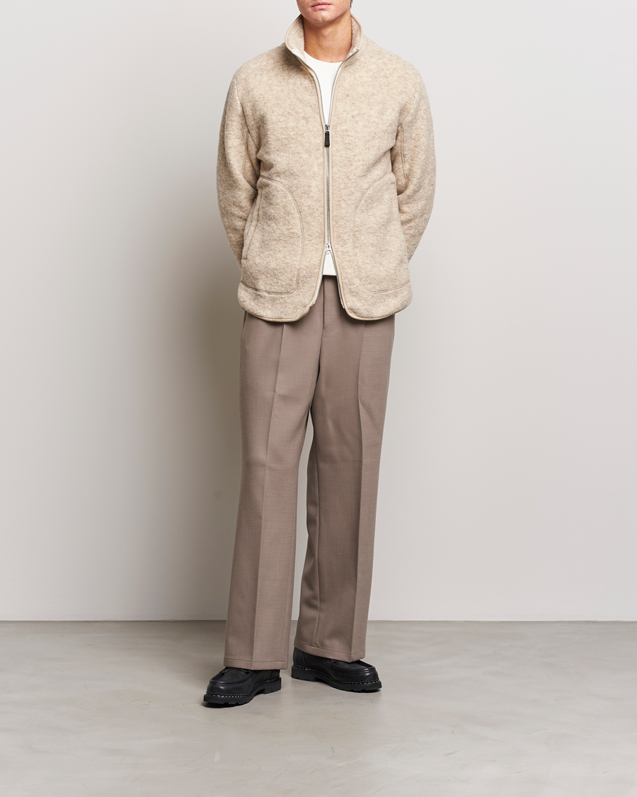 Herr | Tröjor | J.Lindeberg | Dustin Wool Fleece Jacket Oyster Grey