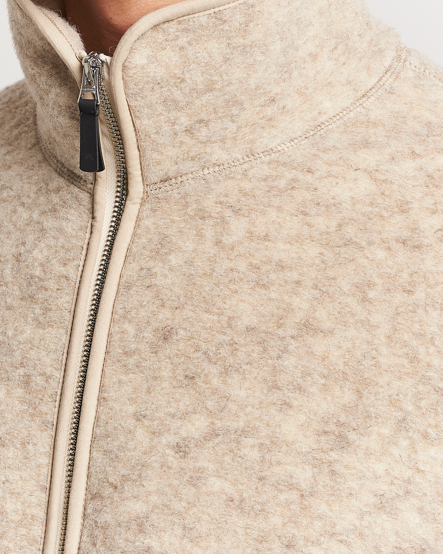 Herr | Tröjor | J.Lindeberg | Dustin Wool Fleece Jacket Oyster Grey