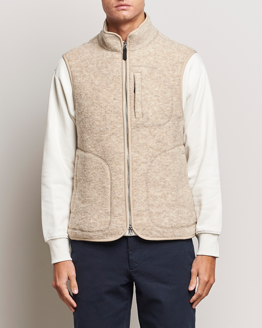Herr | Tröjor | J.Lindeberg | Duncan Wool Fleece Vest Oyster Grey