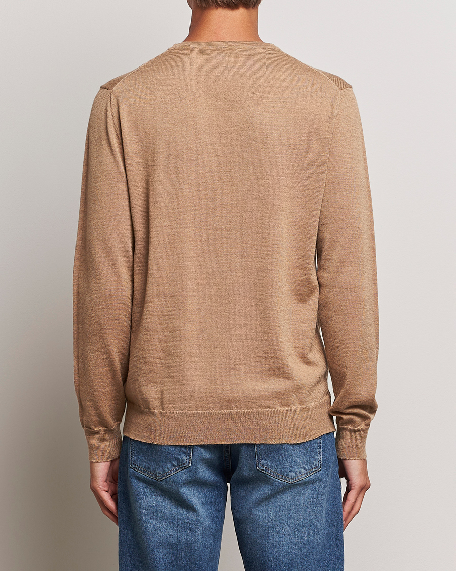 Herr | Tröjor | J.Lindeberg | Lyle True Merino Crew Neck Pullover Chipmunk Melange