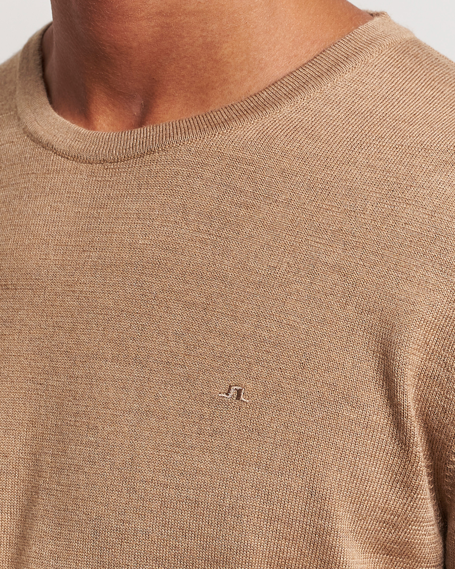 Herr | Tröjor | J.Lindeberg | Lyle True Merino Crew Neck Pullover Chipmunk Melange