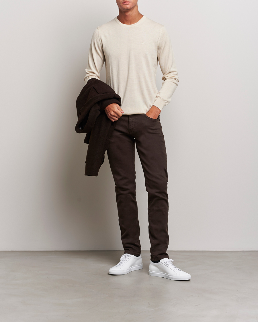 Herr | Tröjor | J.Lindeberg | Lyle True Merino Crew Neck Pullover Oyster Grey