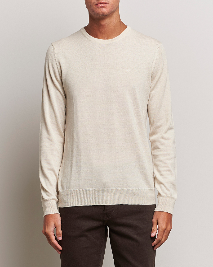 Herr | Pullover rundhals | J.Lindeberg | Lyle True Merino Crew Neck Pullover Oyster Grey