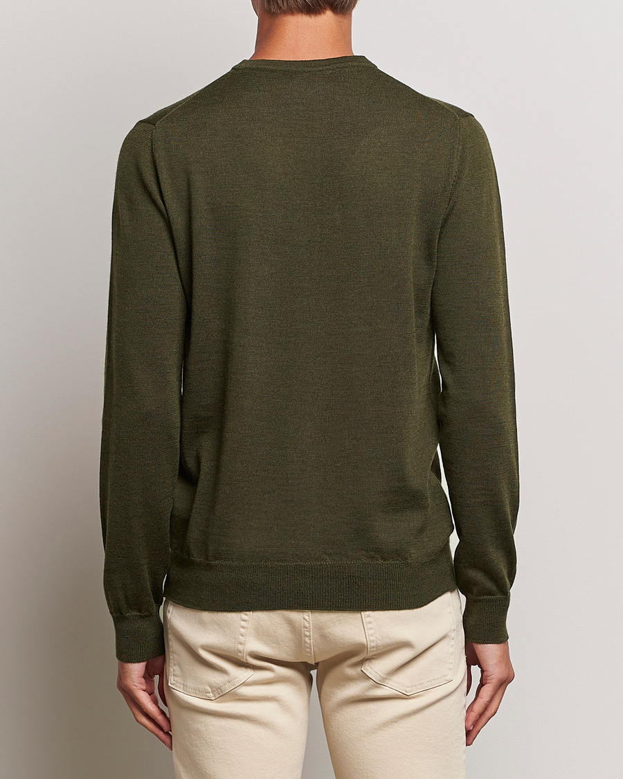 Herr | Tröjor | J.Lindeberg | Lyle True Merino Crew Neck Pullover Forest Green