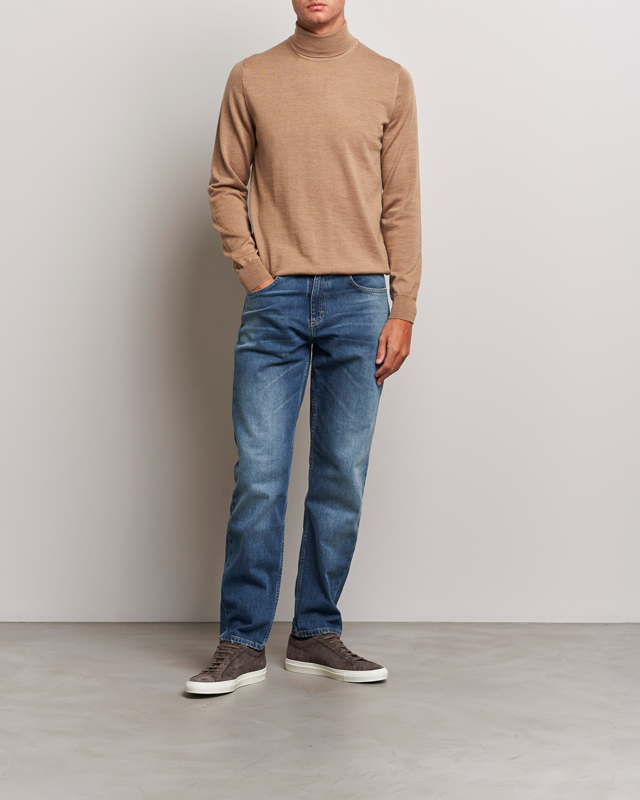 Herr | Tröjor | J.Lindeberg | Lyd True Merino Polo Chipmunk Melange