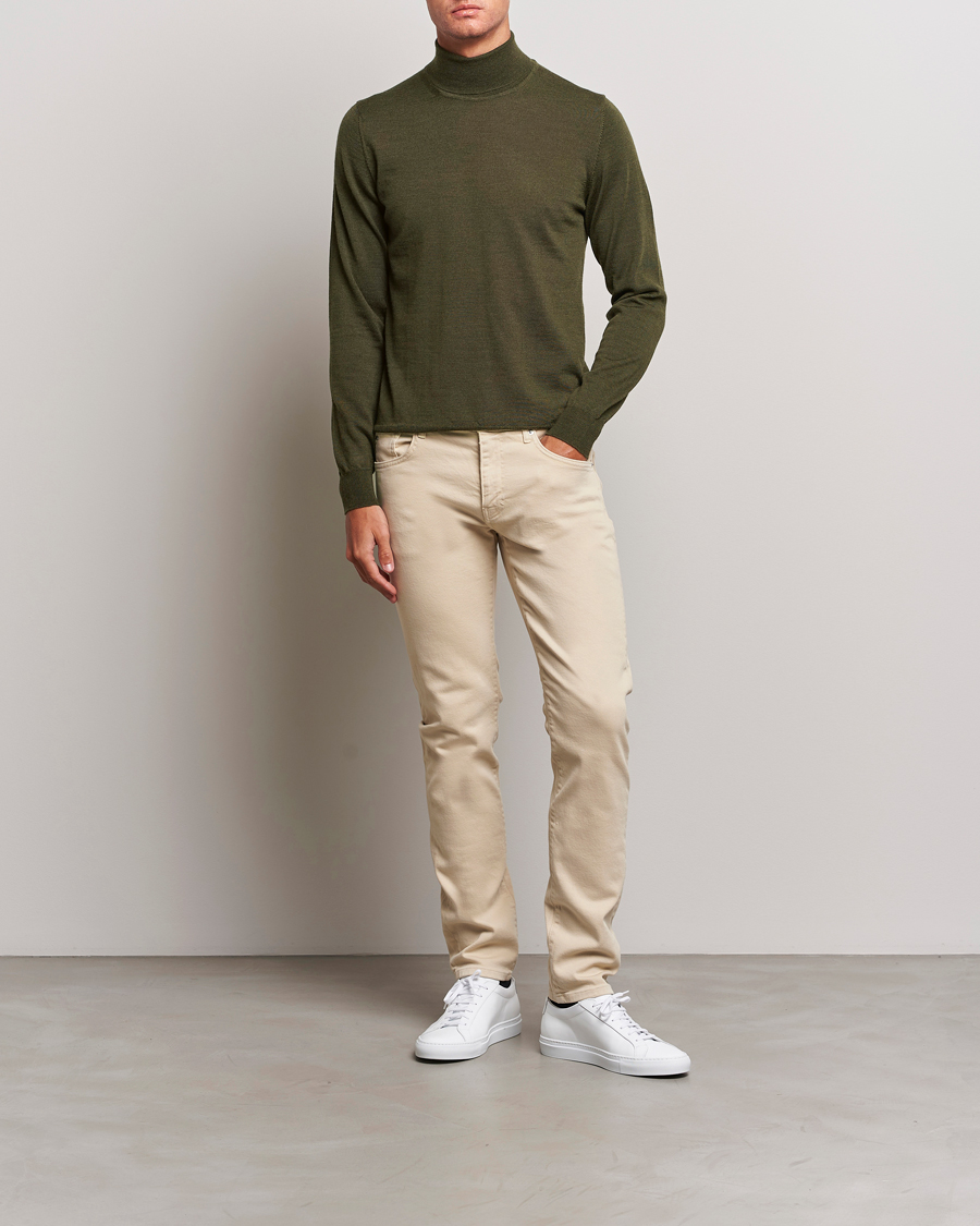 Herr | Tröjor | J.Lindeberg | Lyd True Merino Polo Forest Green