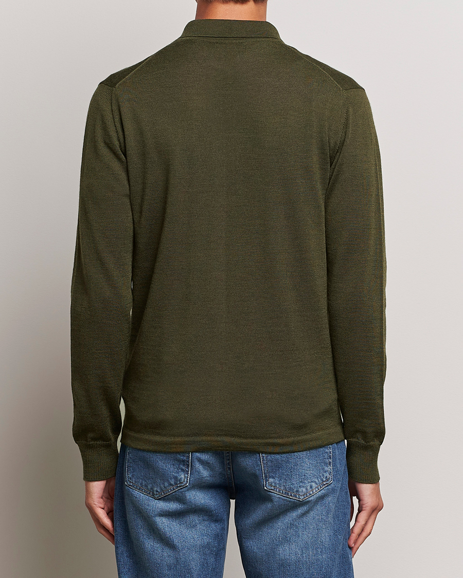 Herr | Tröjor | J.Lindeberg | Nyle True Merino Zip Cardigan Forest Green