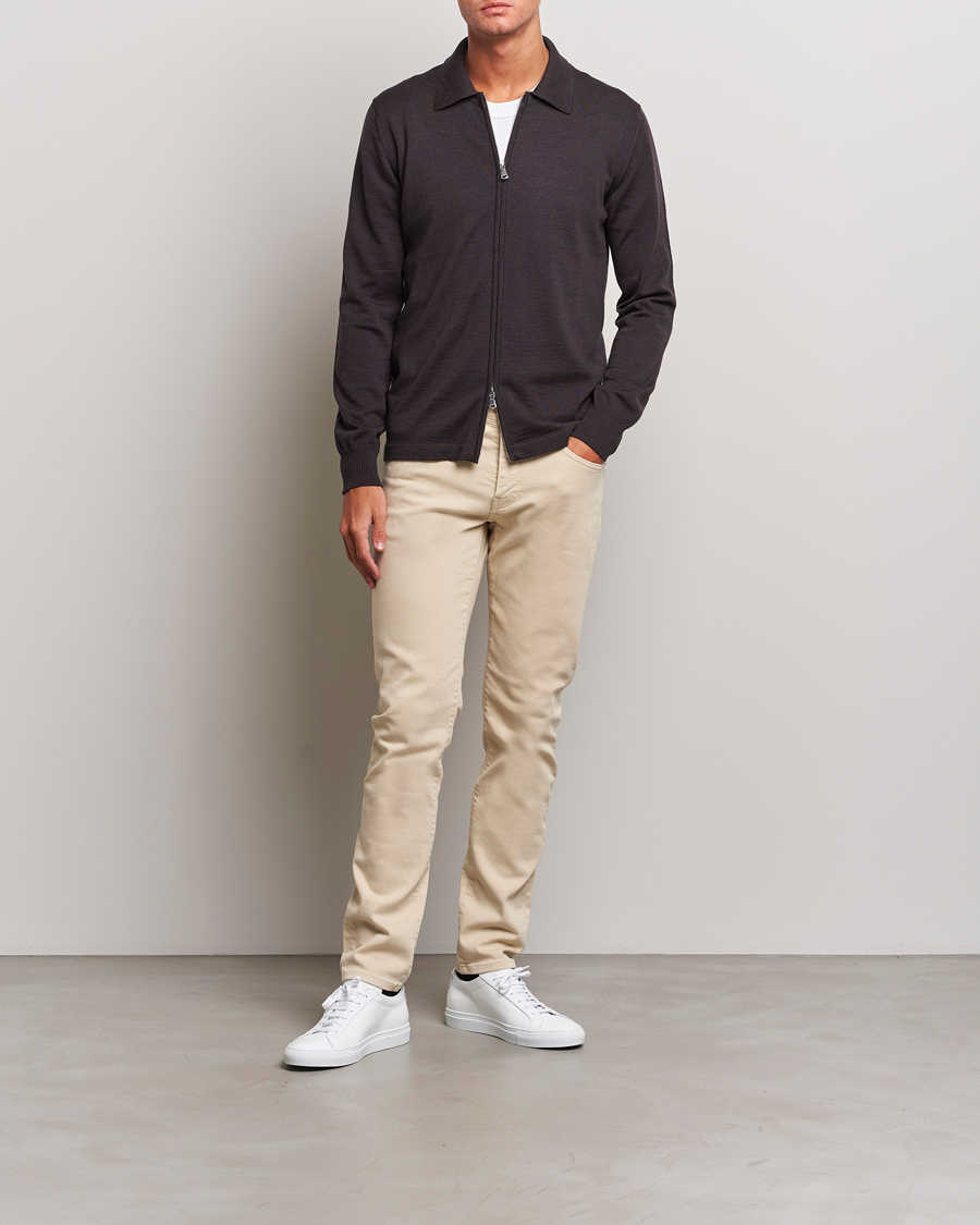 Herr | Tröjor | J.Lindeberg | Nyle True Merino Zip Cardigan Delicioso