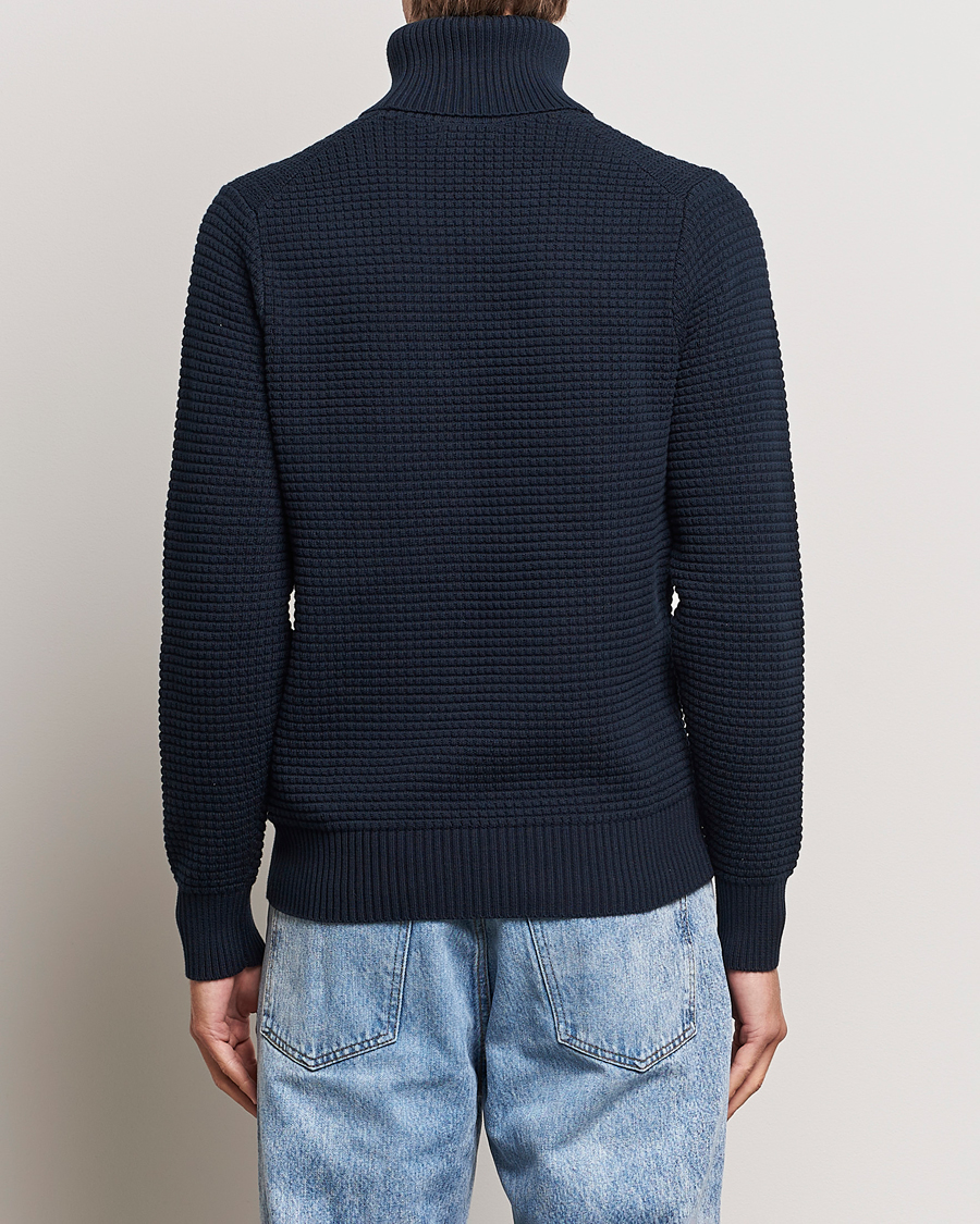 Herr | Tröjor | J.Lindeberg | Olivero Cotton Turtle Sweater Navy