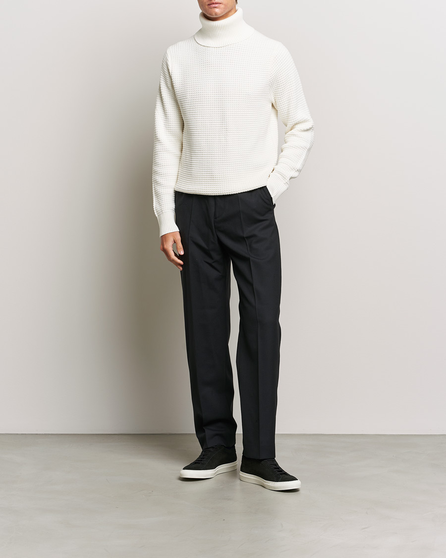 Herr | Tröjor | J.Lindeberg | Olivero Cotton Turtle Sweater Cloud White