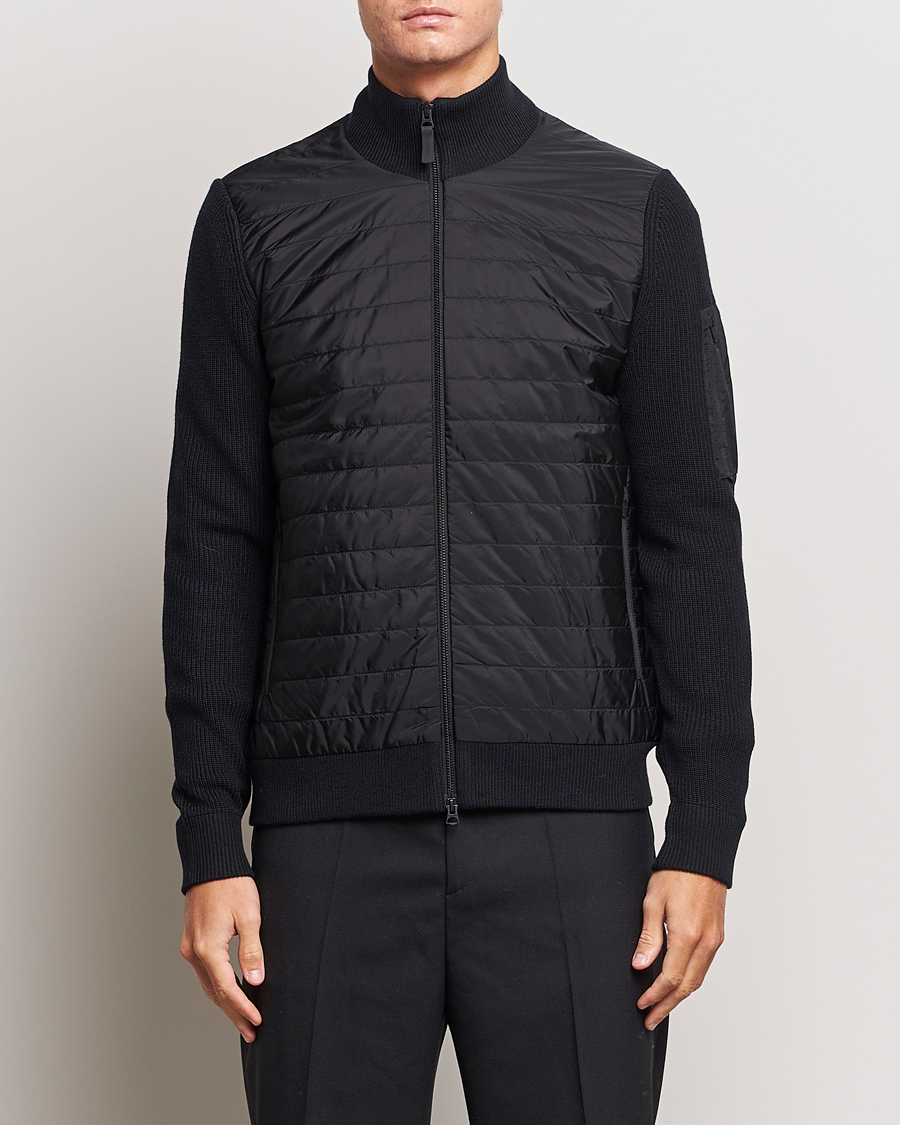 Herr | Tröjor | J.Lindeberg | Beck Knitted Hybrid Jacket Black