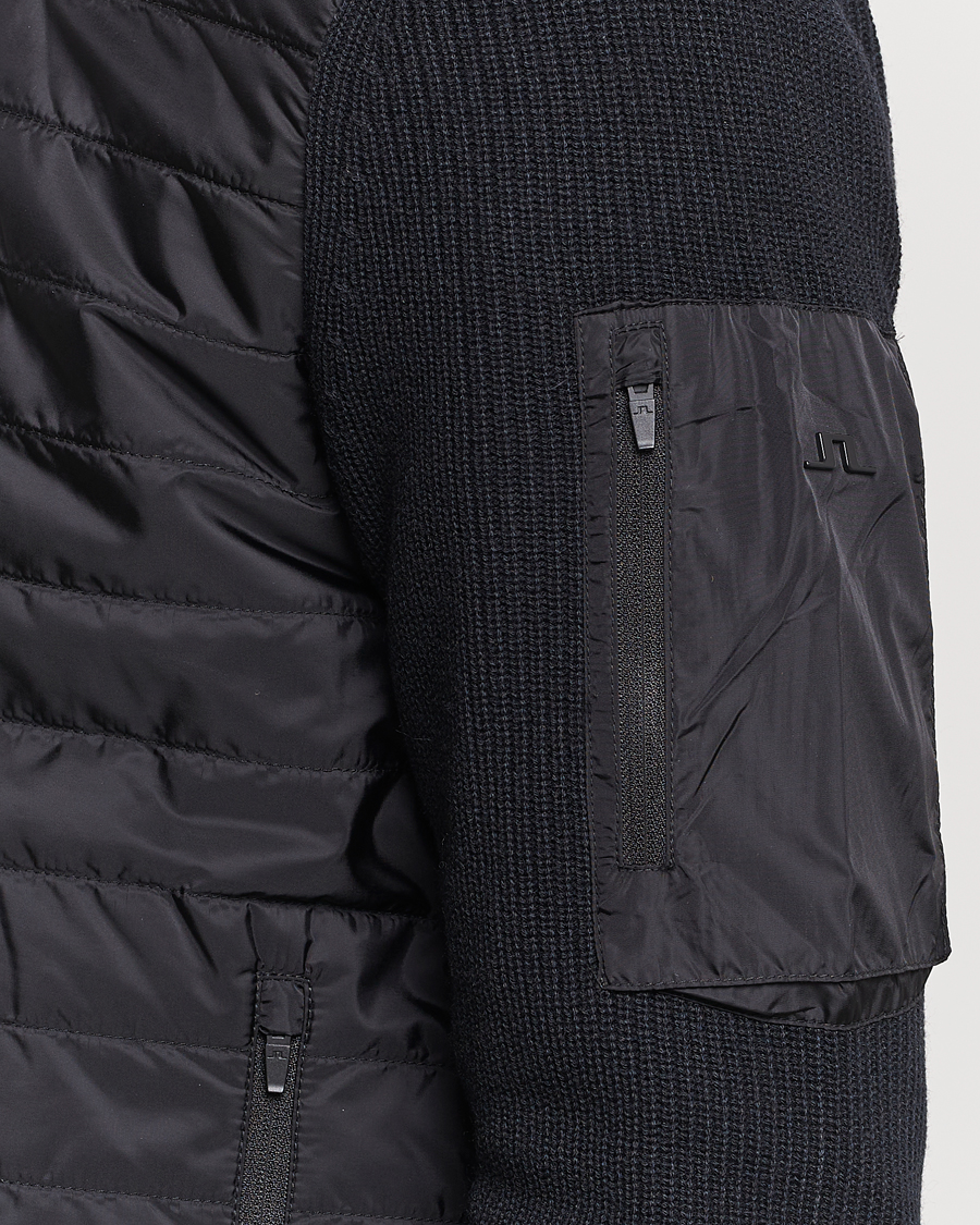 Herr | Tröjor | J.Lindeberg | Beck Knitted Hybrid Jacket Black