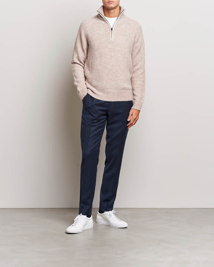 Herr | Tröjor | J.Lindeberg | Wilton Half Zip Sweater Oyster Grey