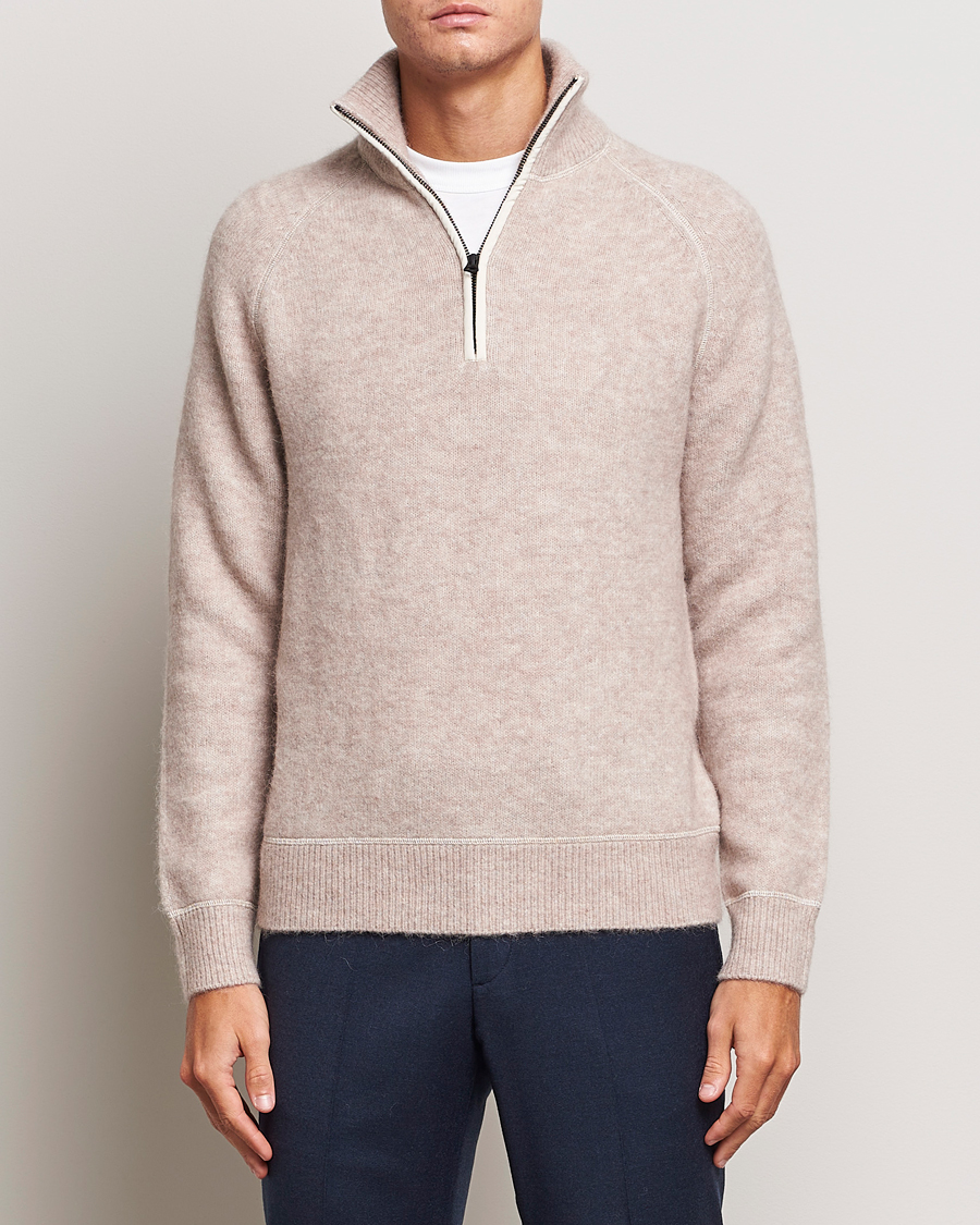 Herr | Tröjor | J.Lindeberg | Wilton Half Zip Sweater Oyster Grey