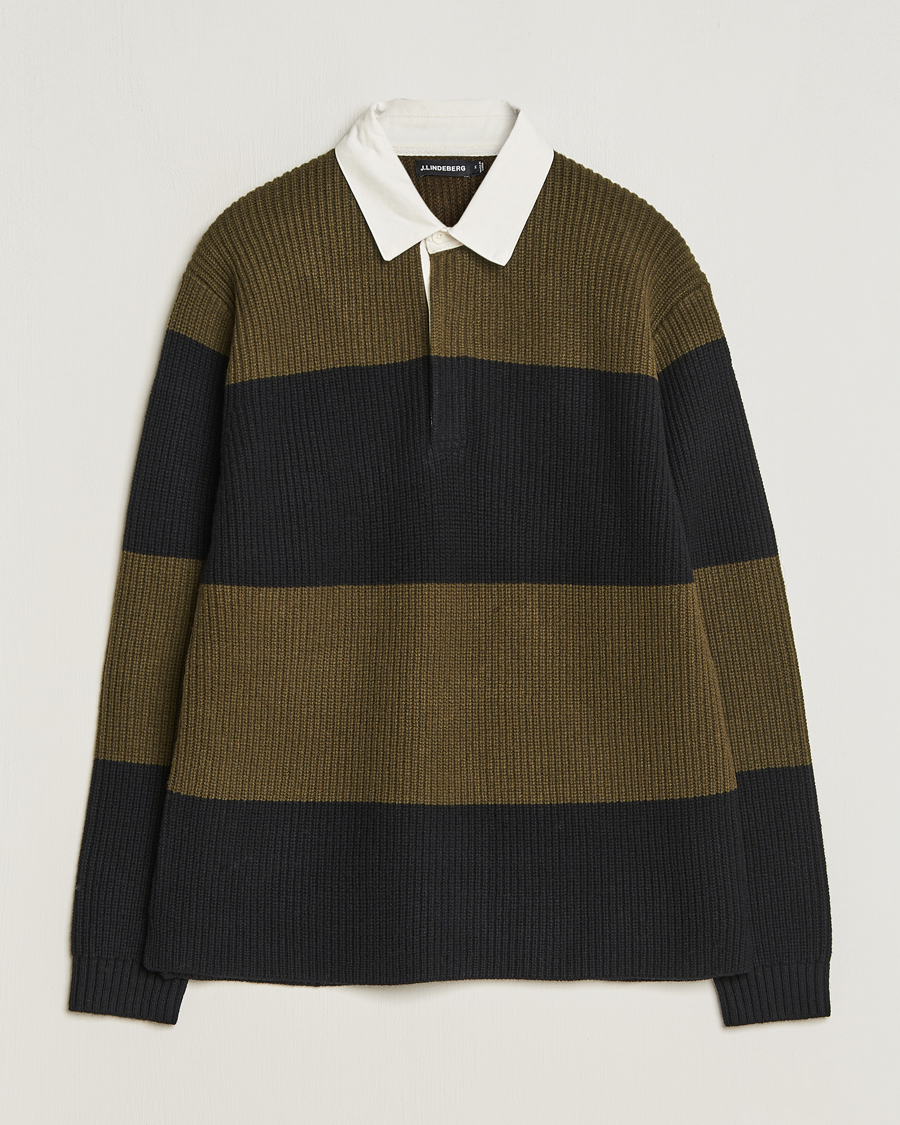 Herr | Tröjor | J.Lindeberg | Larkspur Knitted Rugby Black