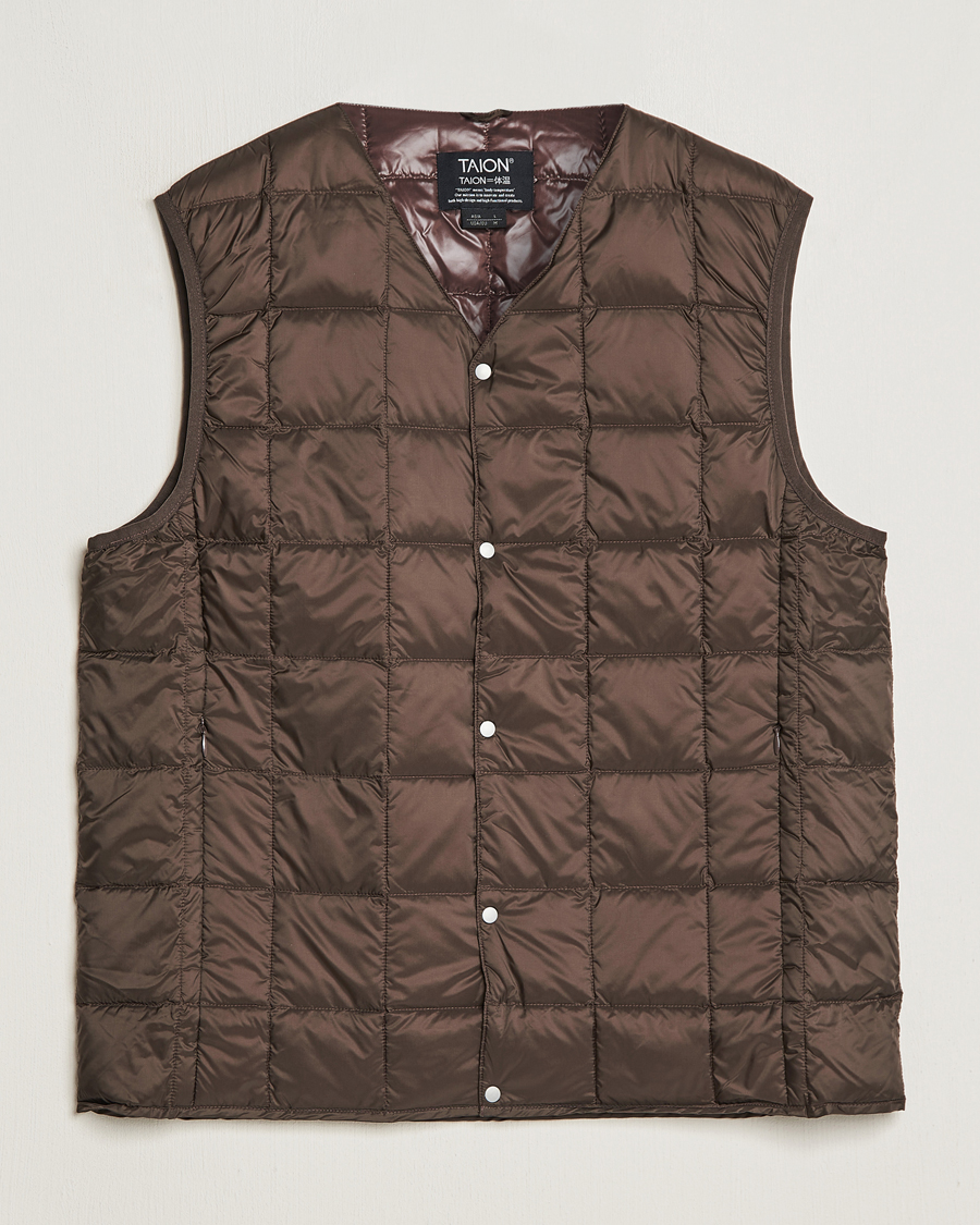 Herr | Jackor | TAION | V-Neck Lightweight Down Vest Dark Choco