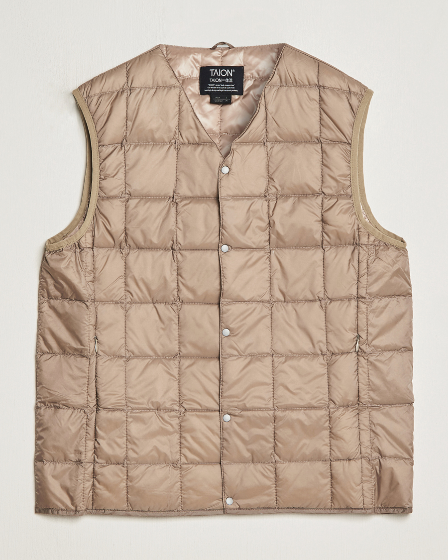 Herr | Jackor | TAION | V-Neck Lightweight Down Vest Khaki