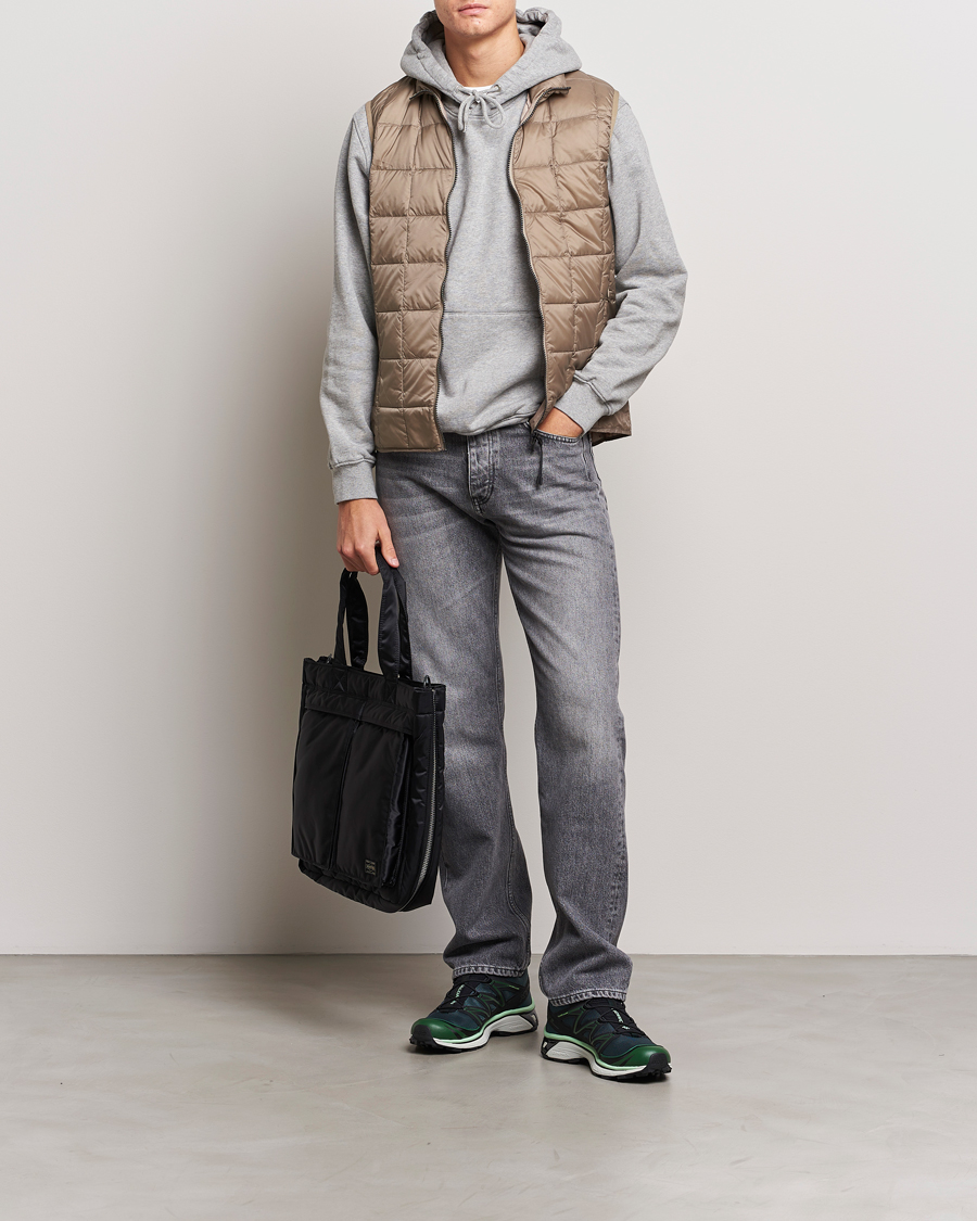 Herr | Jackor | TAION | High Neck Full Zip Lightweight Down Vest Khaki