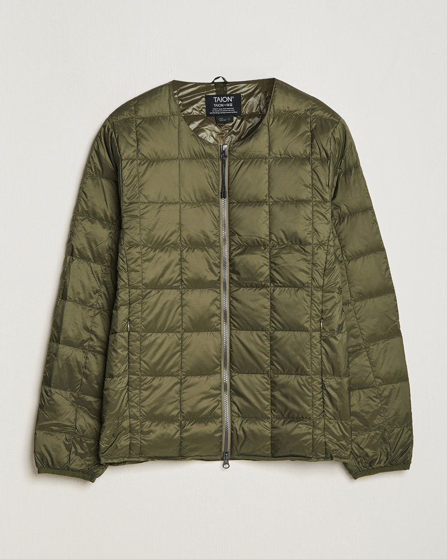 Herr | Jackor | TAION | Crew Neck W-Zip Down Jacket Dark Olive
