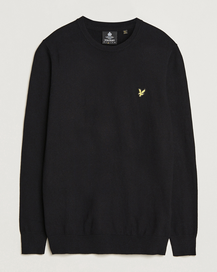 Herr | Tröjor | Lyle & Scott | Cotton/Merino Crew Neck Jumper Jet Black