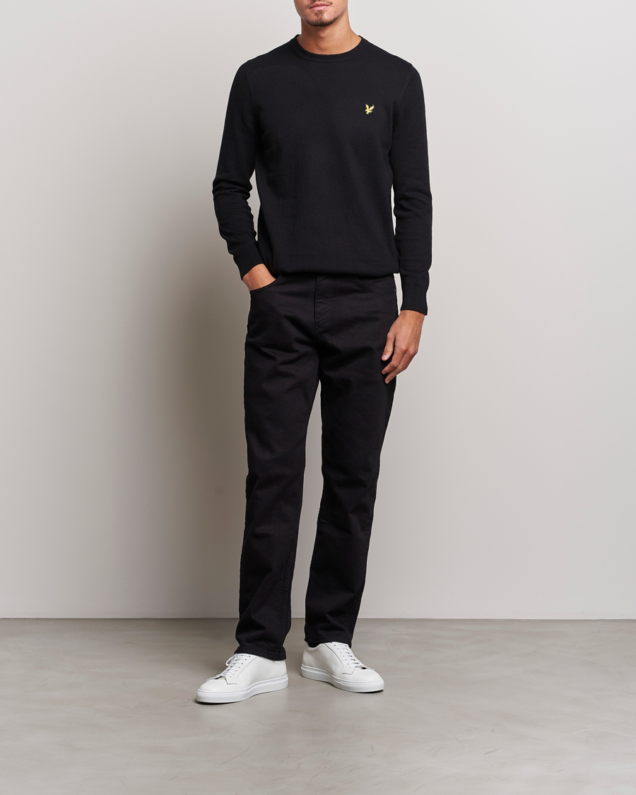Herr | Tröjor | Lyle & Scott | Cotton/Merino Crew Neck Jumper Jet Black
