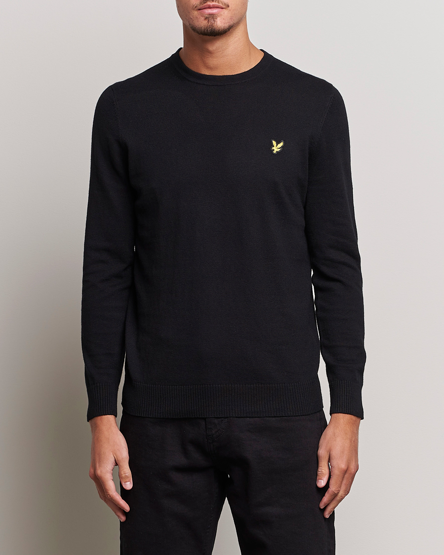 Herr | Pullover rundhals | Lyle & Scott | Cotton/Merino Crew Neck Jumper Jet Black