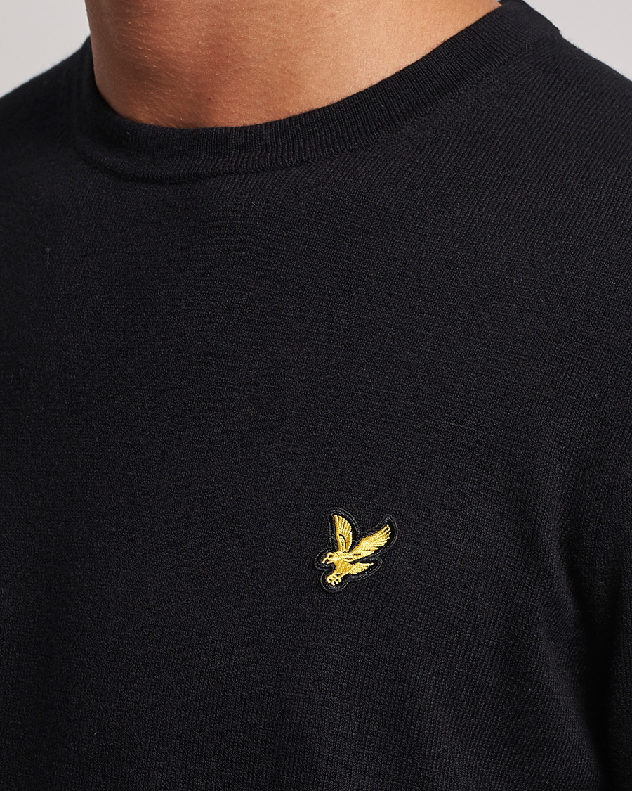 Herr | Tröjor | Lyle & Scott | Cotton/Merino Crew Neck Jumper Jet Black