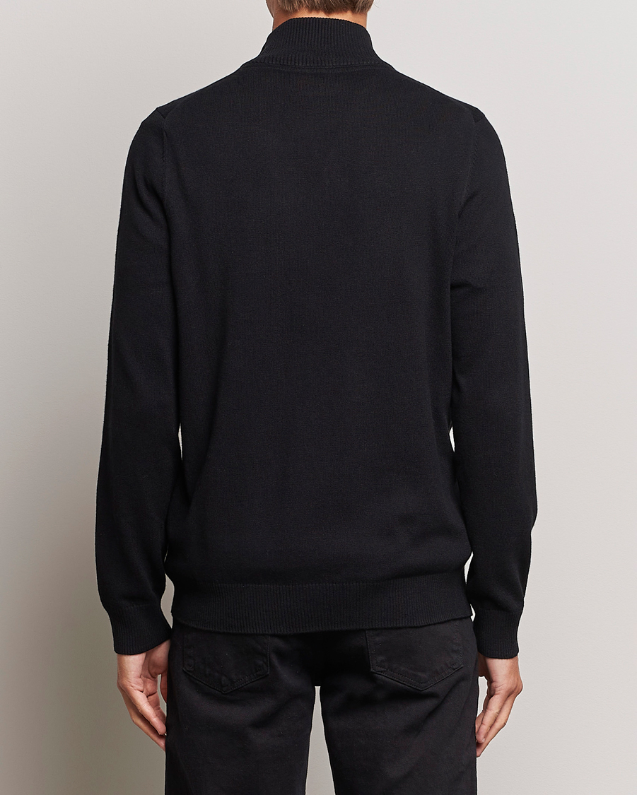 Herr | Tröjor | Lyle & Scott | Cotton/Merino Half Zip Jet Black
