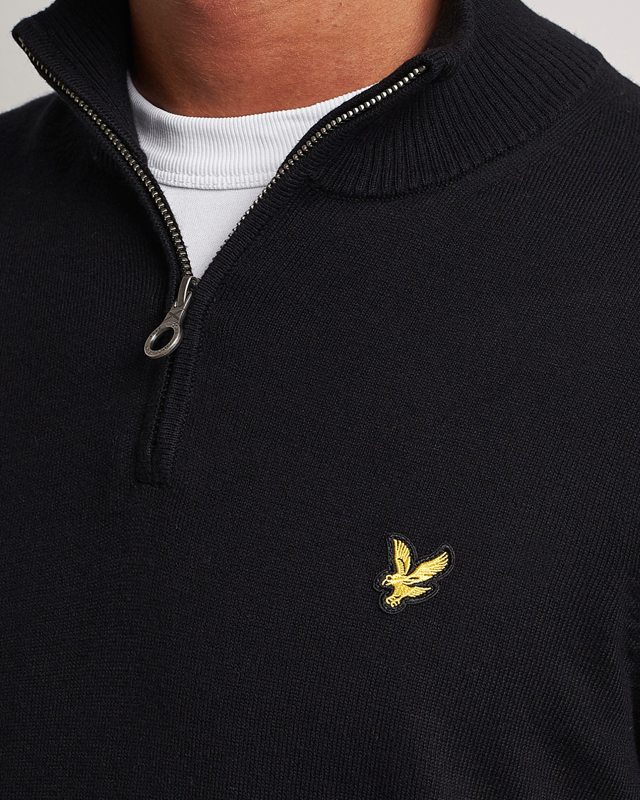 Herr | Tröjor | Lyle & Scott | Cotton/Merino Half Zip Jet Black