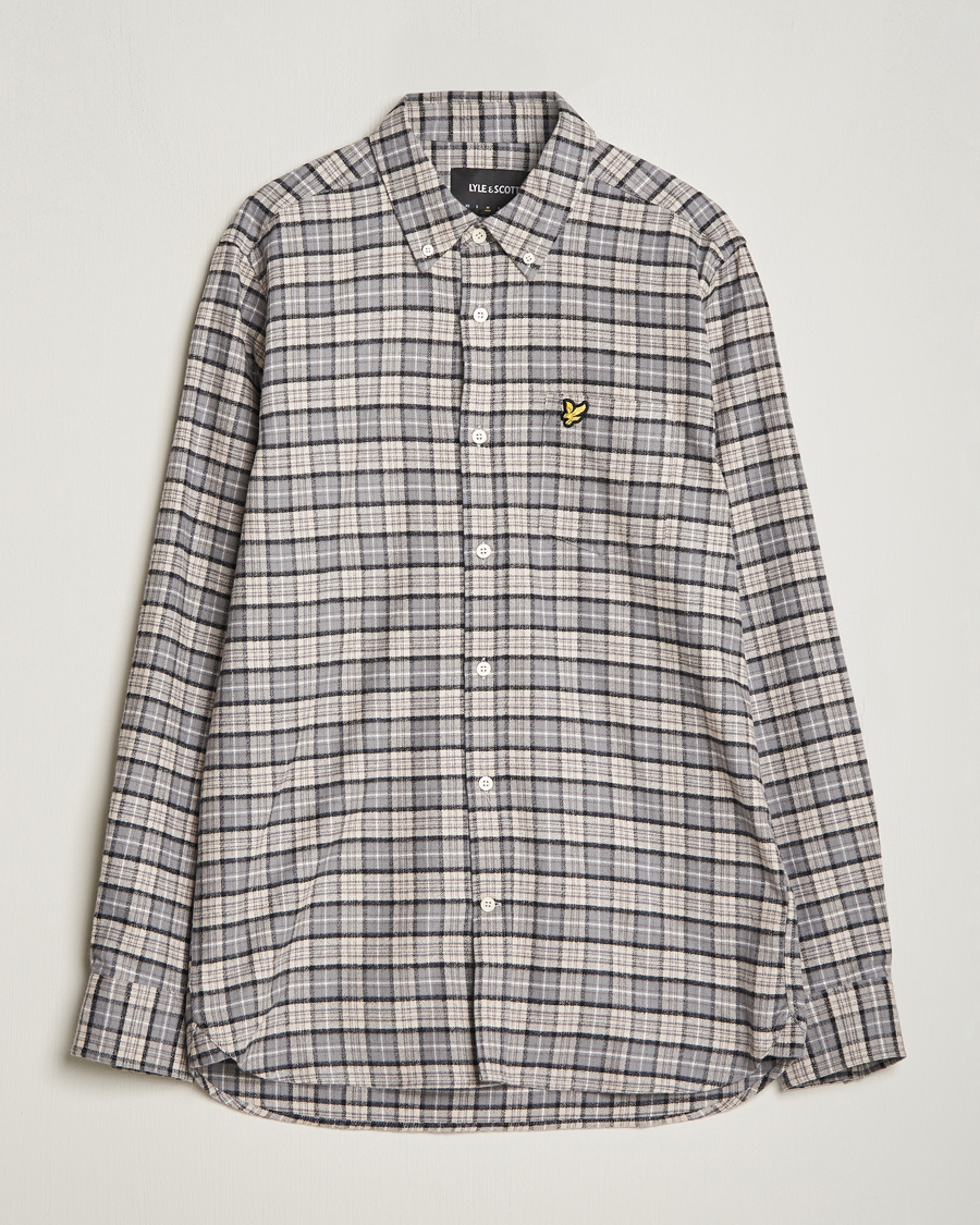 Herr | Skjortor | Lyle & Scott | Checked Flannel Button Down Shirt Cove White