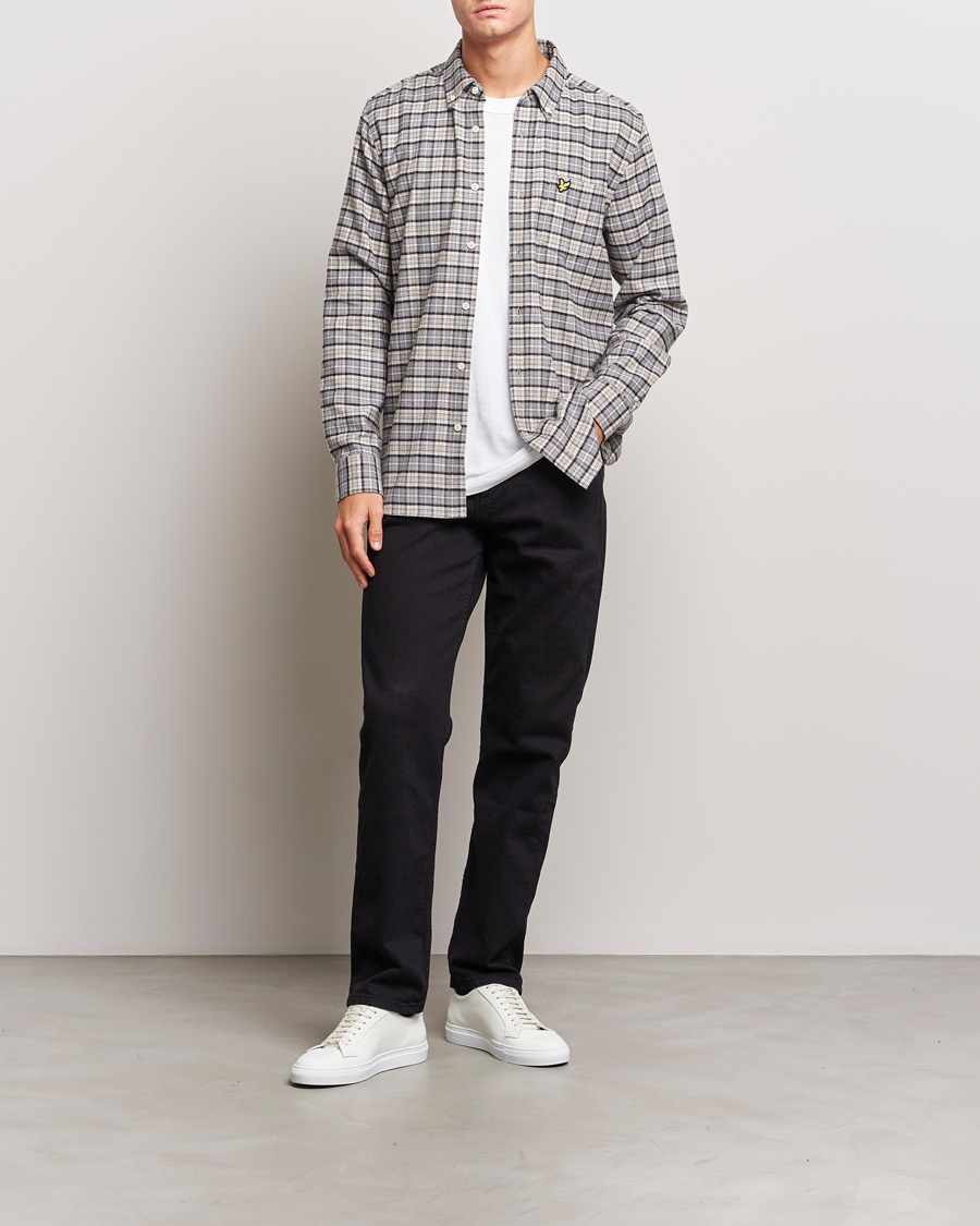 Herr | Skjortor | Lyle & Scott | Checked Flannel Button Down Shirt Cove White