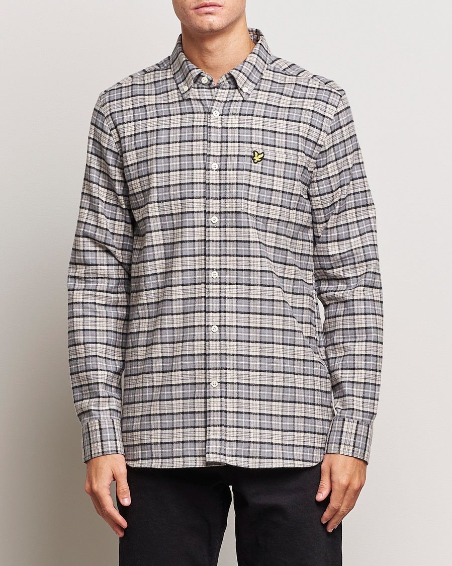 Herr | Skjortor | Lyle & Scott | Checked Flannel Button Down Shirt Cove White