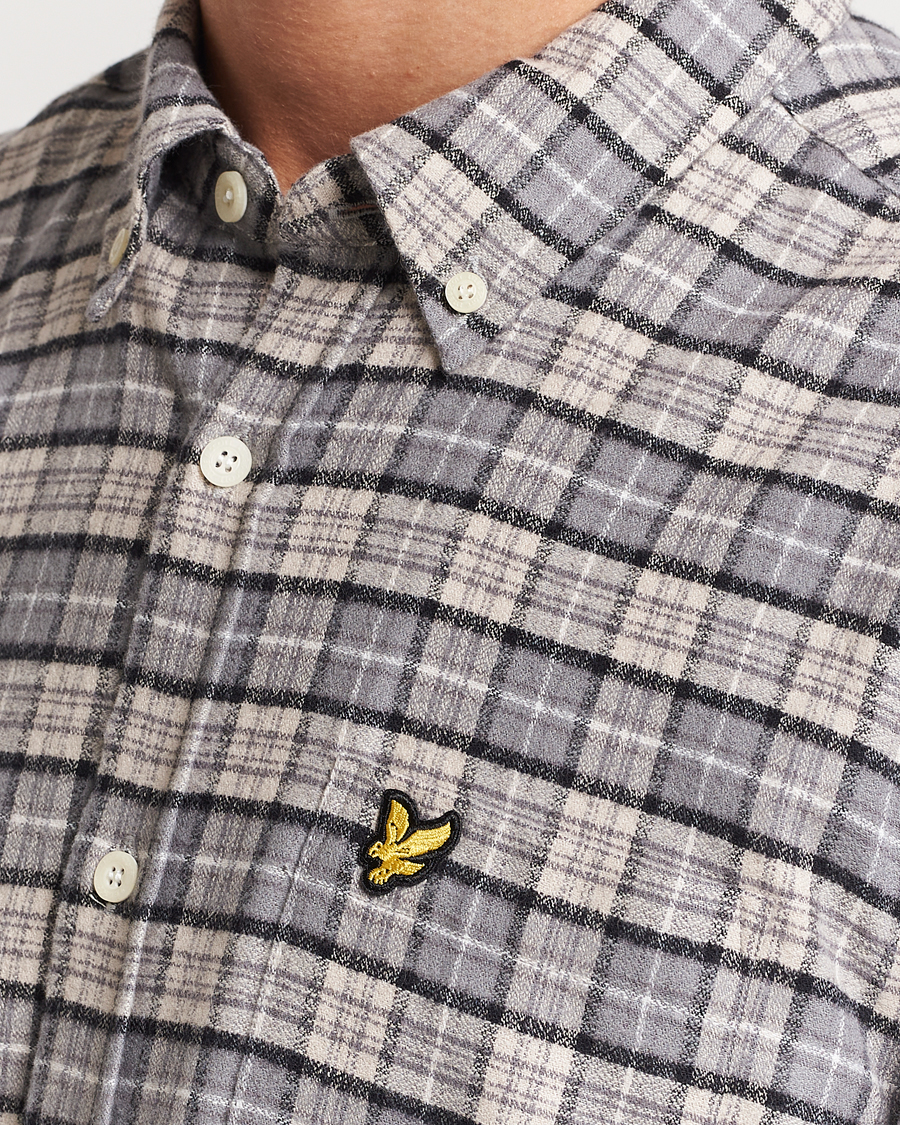 Herr | Skjortor | Lyle & Scott | Checked Flannel Button Down Shirt Cove White