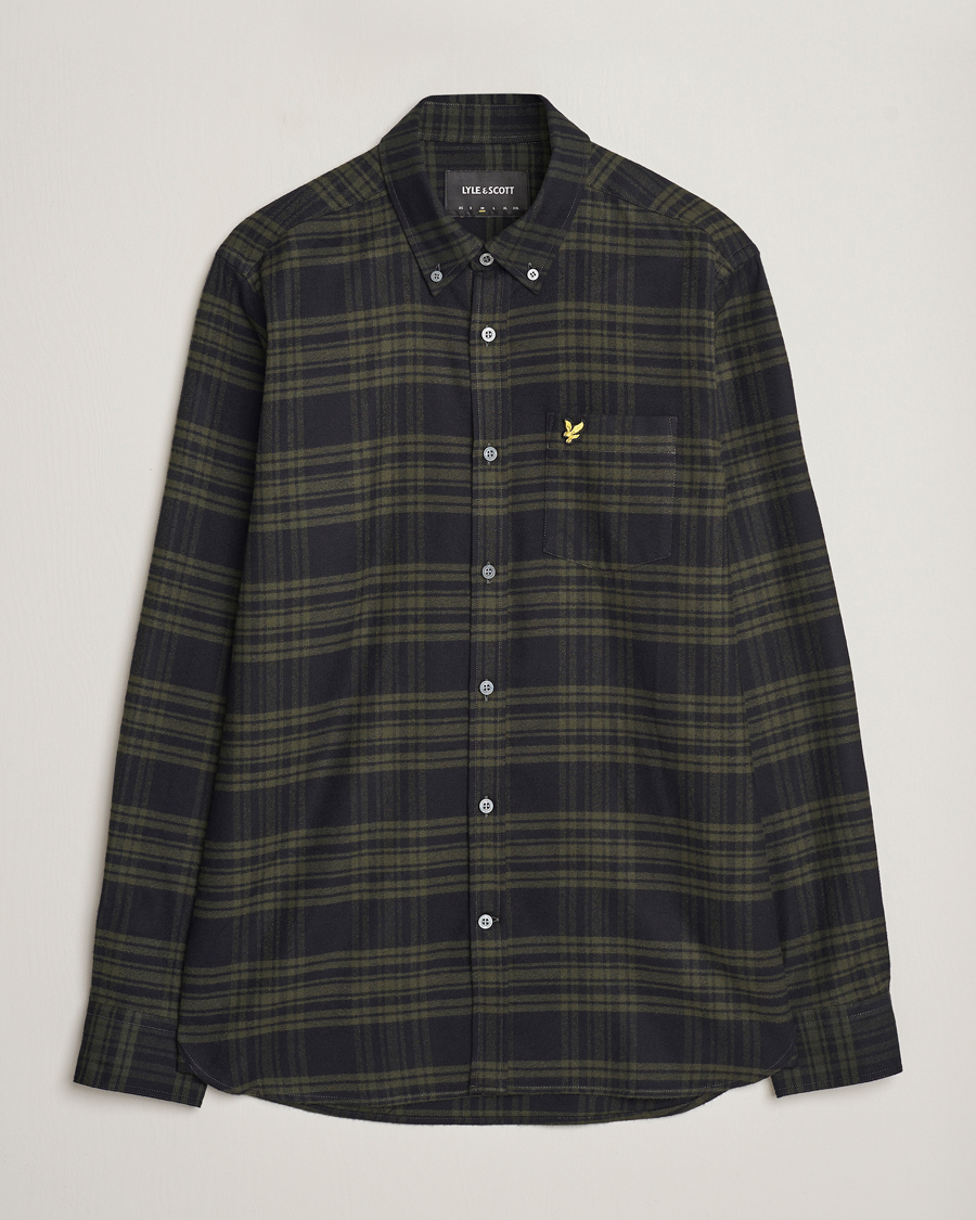 Herr | Skjortor | Lyle & Scott | Checked Flannel Button Down Shirt Mountain Moss
