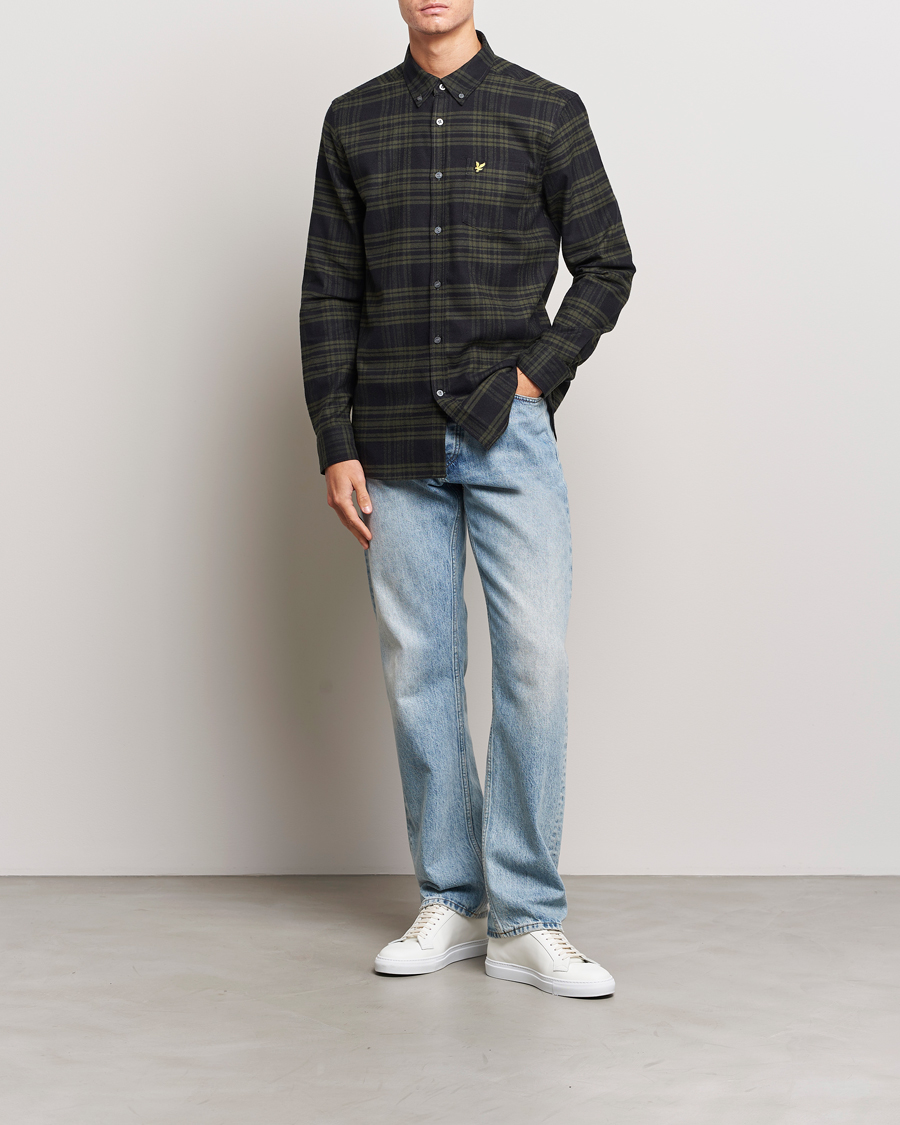 Herr | Skjortor | Lyle & Scott | Checked Flannel Button Down Shirt Mountain Moss