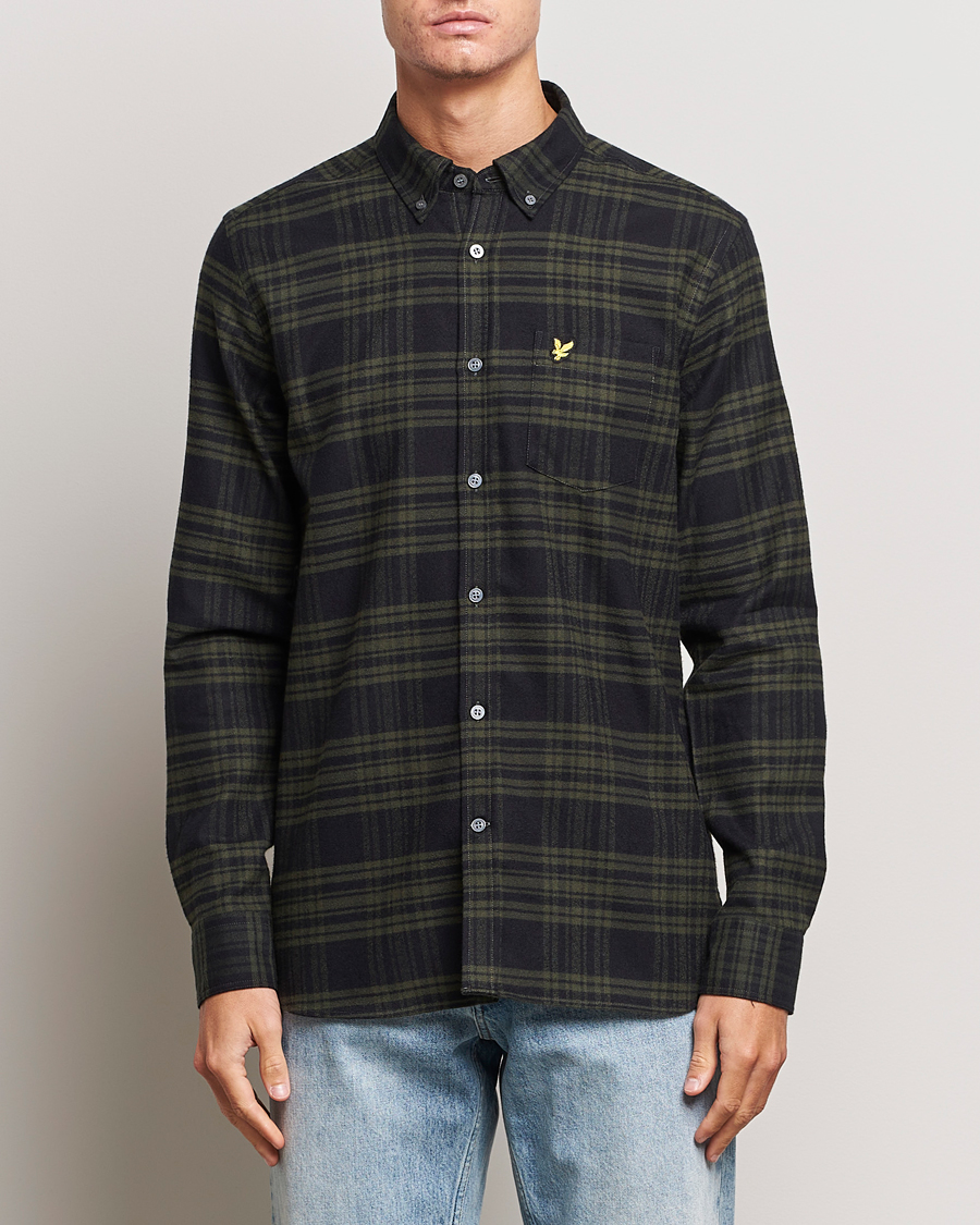 Herr |  | Lyle & Scott | Checked Flannel Button Down Shirt Mountain Moss
