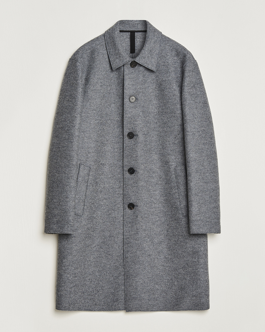 Herr | Jackor | Harris Wharf London | Pressed Wool Mac Coat Grey Moul